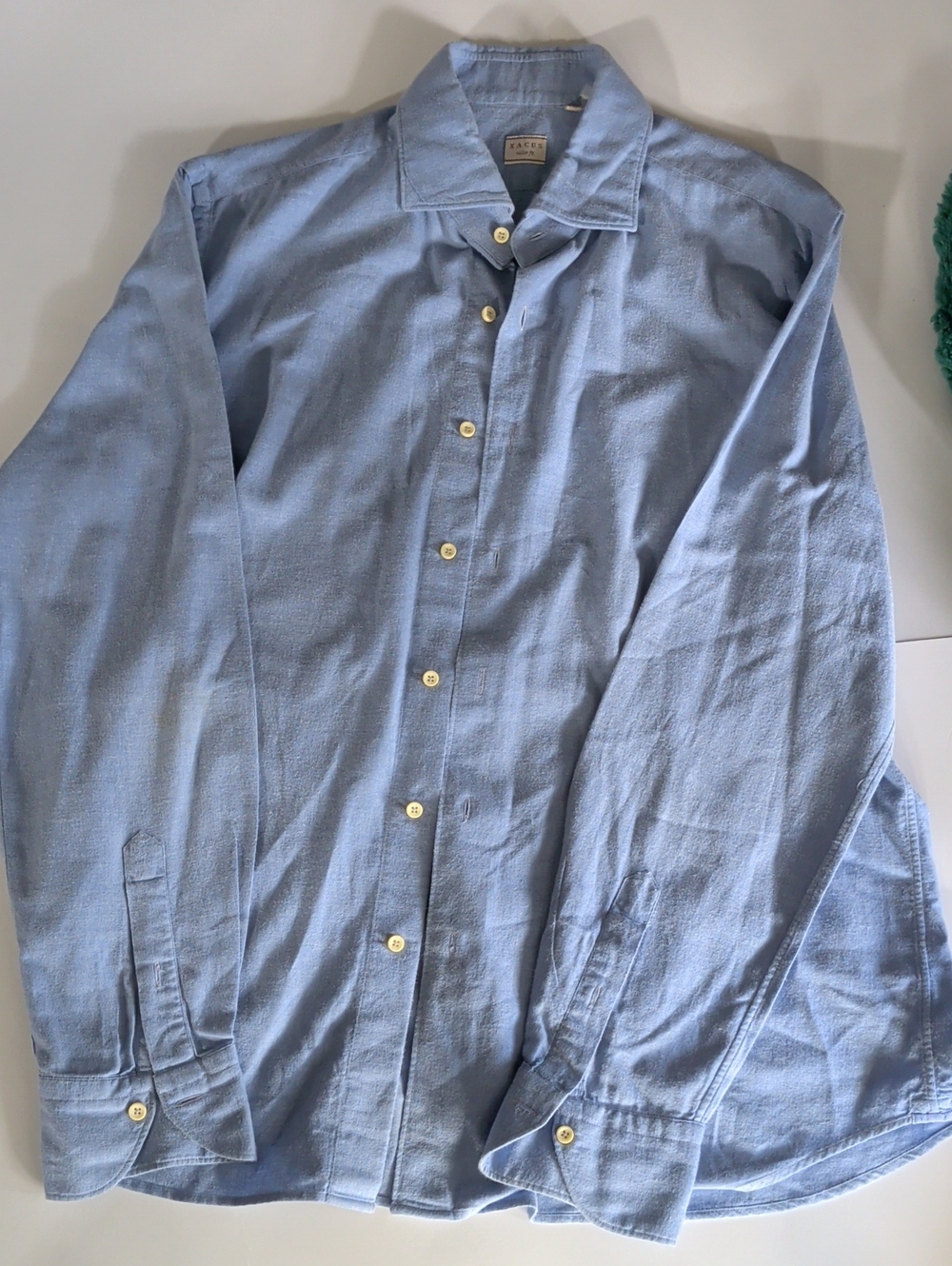 XACUS Italian Sky Blue Long-Sleeve Tailored Casual Button-Down Shirt